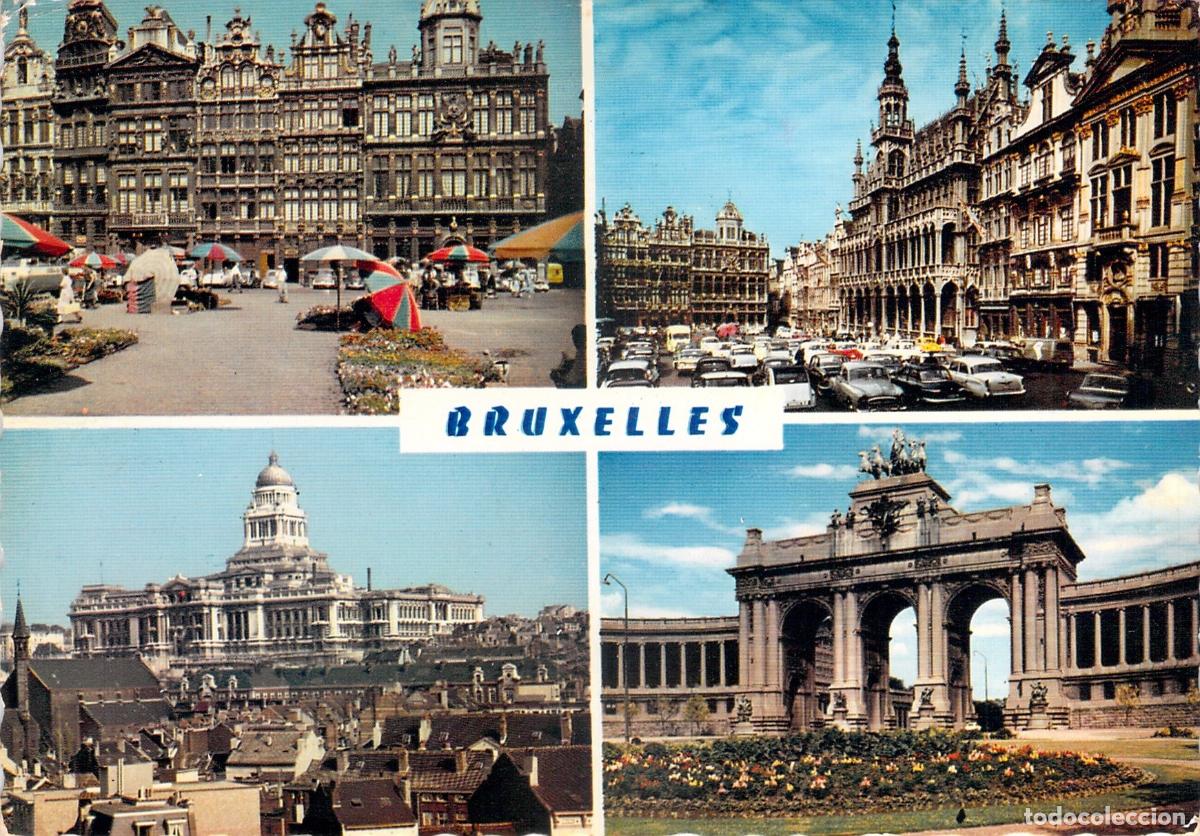 Postales: Postal de Vistas de Bruselas: Grand Place y Monumentos