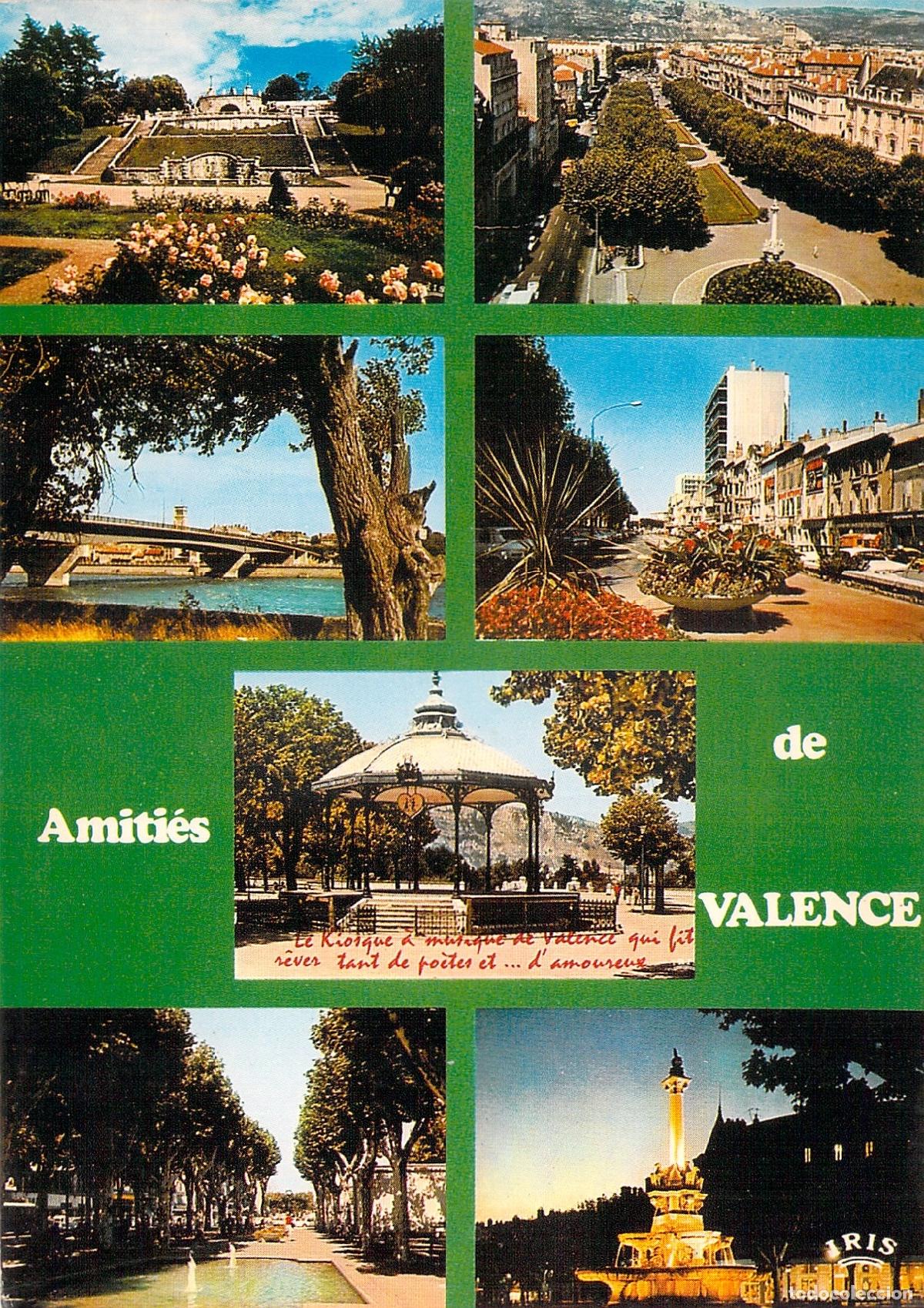 Postais: Postal de Valence Francia con Vistas M&uacute;ltiples del Parc Jouvet y R&iacute;o R&oacute;dano