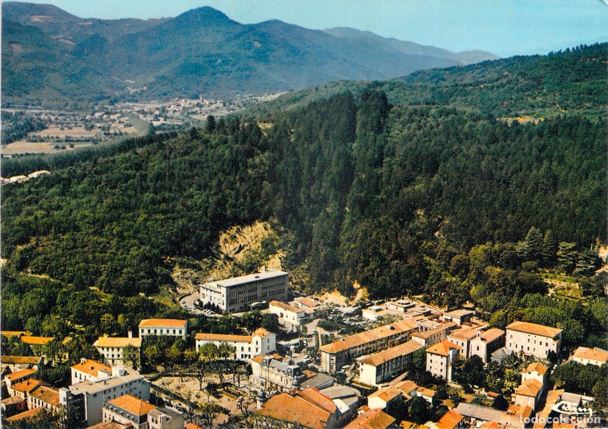 Postkarten: Postal de Lamalou-les-Bains, Vista A&eacute;rea de H&eacute;rault y Pueblo de Poujol