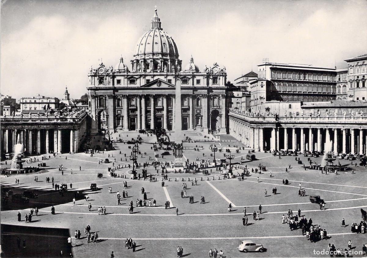 Postkarten: Postal de la Bas&iacute;lica de San Pedro y Plaza en Roma, Italia