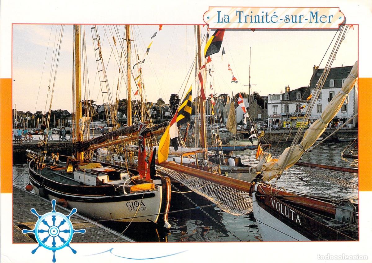 Postcards: Postal La Trinit&eacute;-sur-Mer Breta&ntilde;a Veleros en el Viejo Muelle