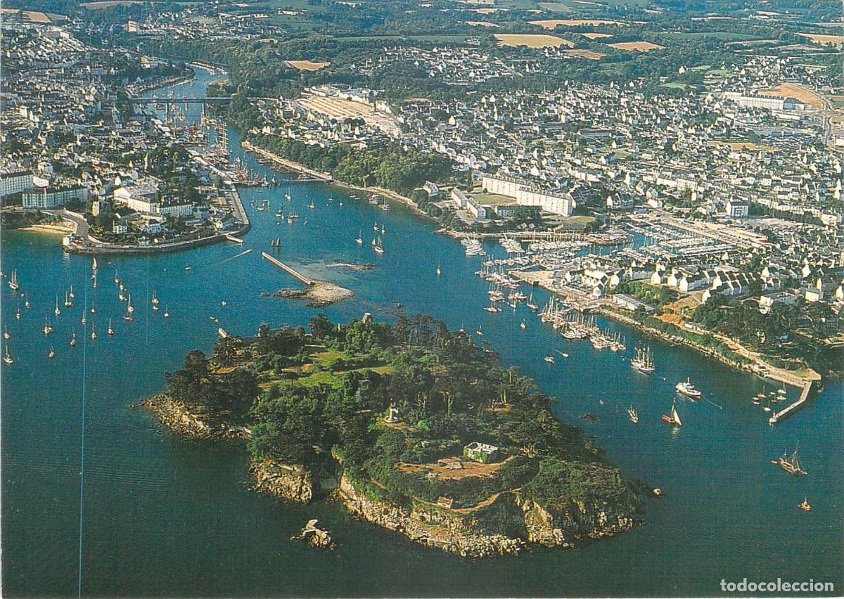 Postales: Postal de Douarnenez: Isla Tristan y Puertos de Tr&eacute;boul y Port-Rhu