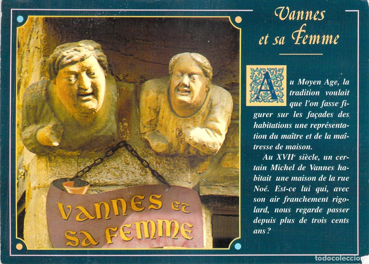 Cartes Postales: Postal de Vannes y su Mujer, Famosa Escultura de Breta&ntilde;a, Francia