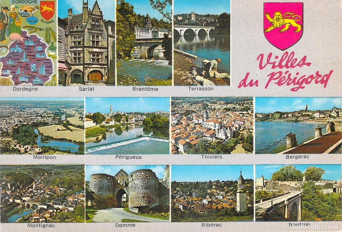 Postais: Postal de las Ciudades del P&eacute;rigord Dordo&ntilde;a Francia Multivistas