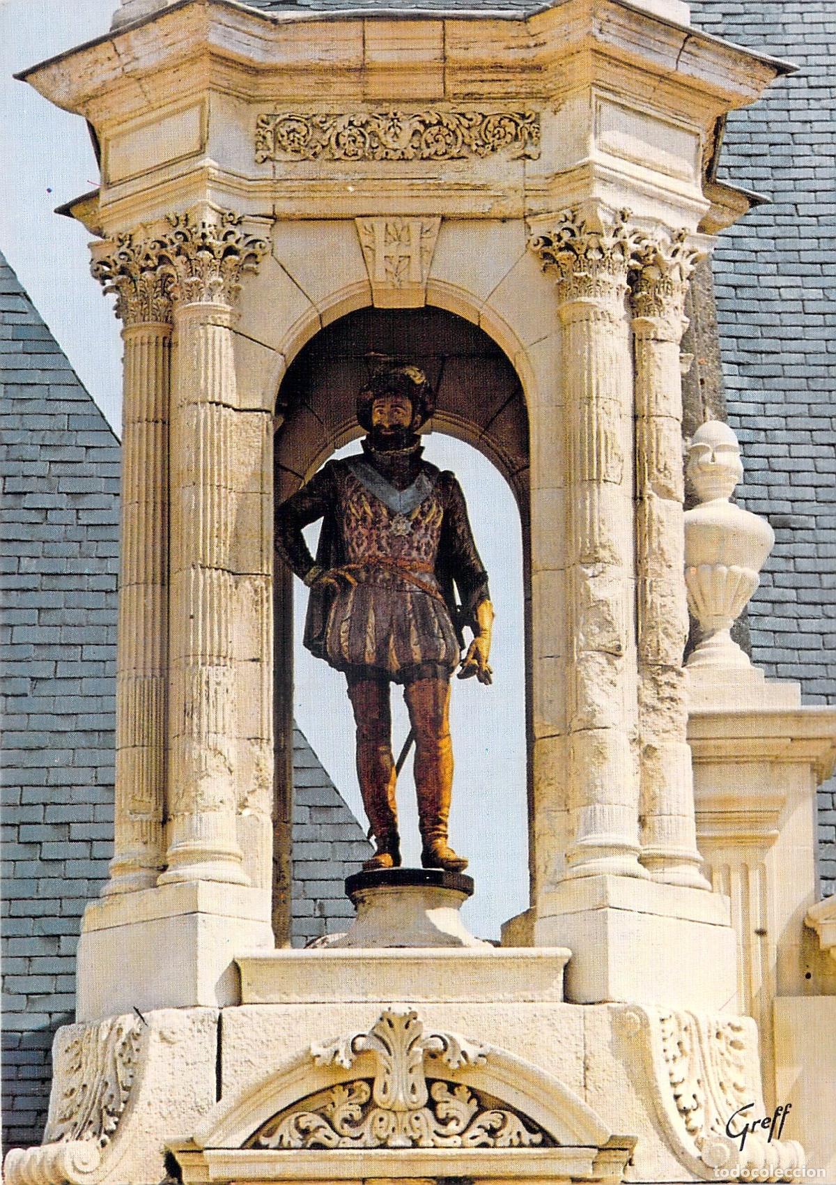 Postais: Postal de La Rochelle - Estatua de Henri IV en el Ayuntamiento