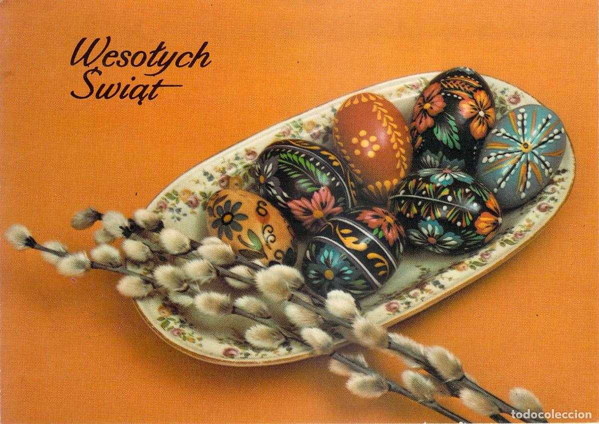 Postkarten: Postal de Pascua con Huevos Pintados Tradicionales Polacos Pisanki