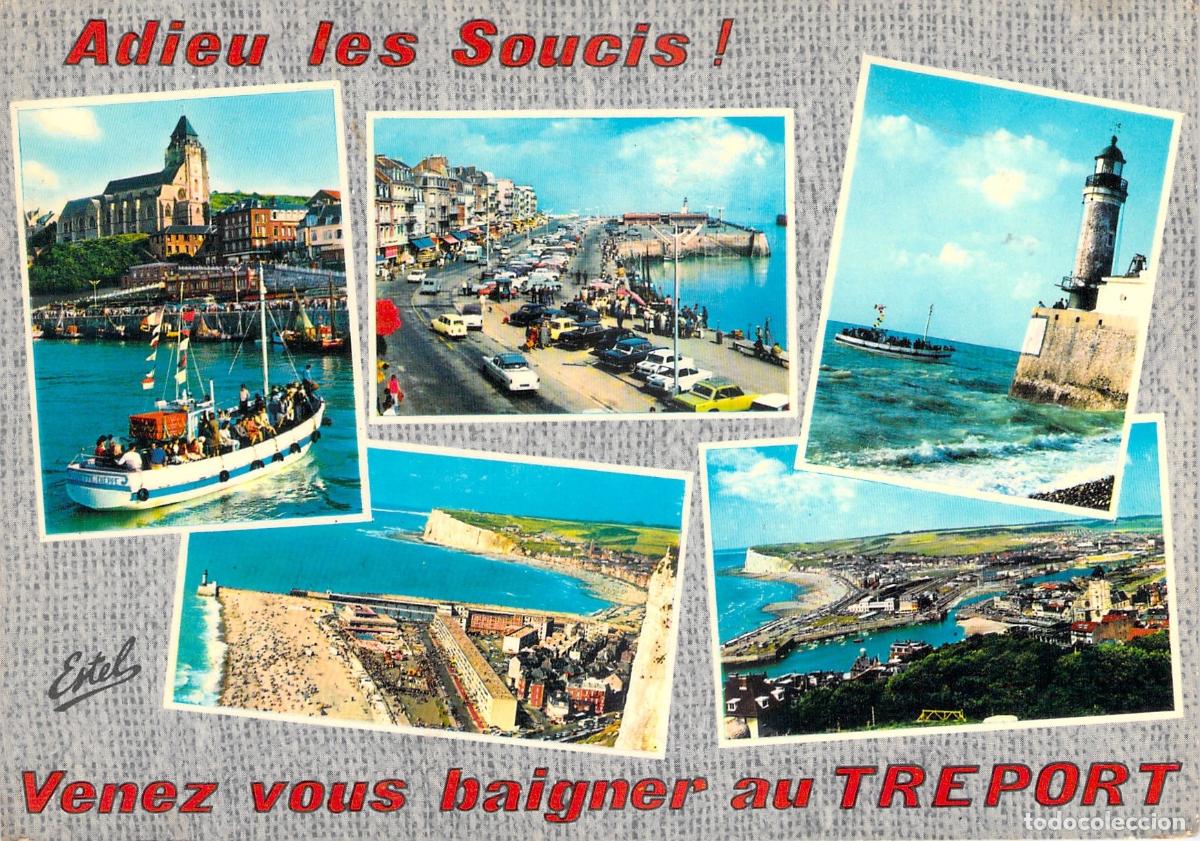 Postales: Postal de Le Tr&eacute;port, Normand&iacute;a: Vistas del Puerto y el Faro