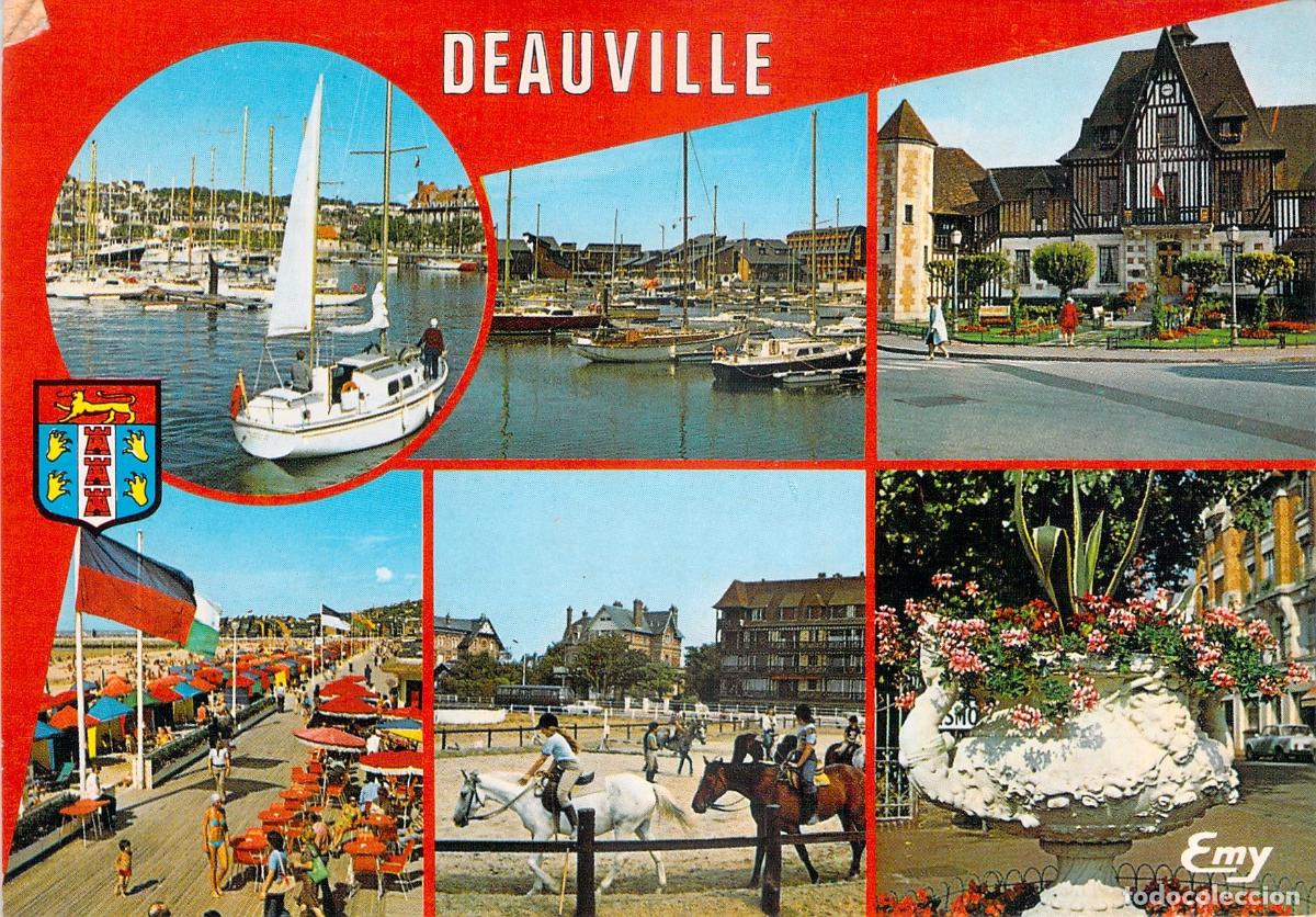 Postales: Postal de Deauville, Francia: Vistas del Puerto y el Ayuntamiento