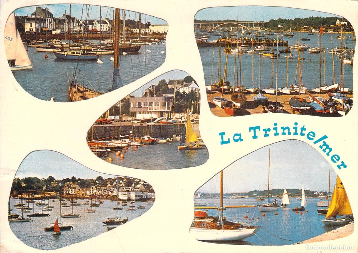 Postais: Postal de La Trinit&eacute;-sur-Mer, Breta&ntilde;a, Vistas del Puerto y Club N&aacute;utico