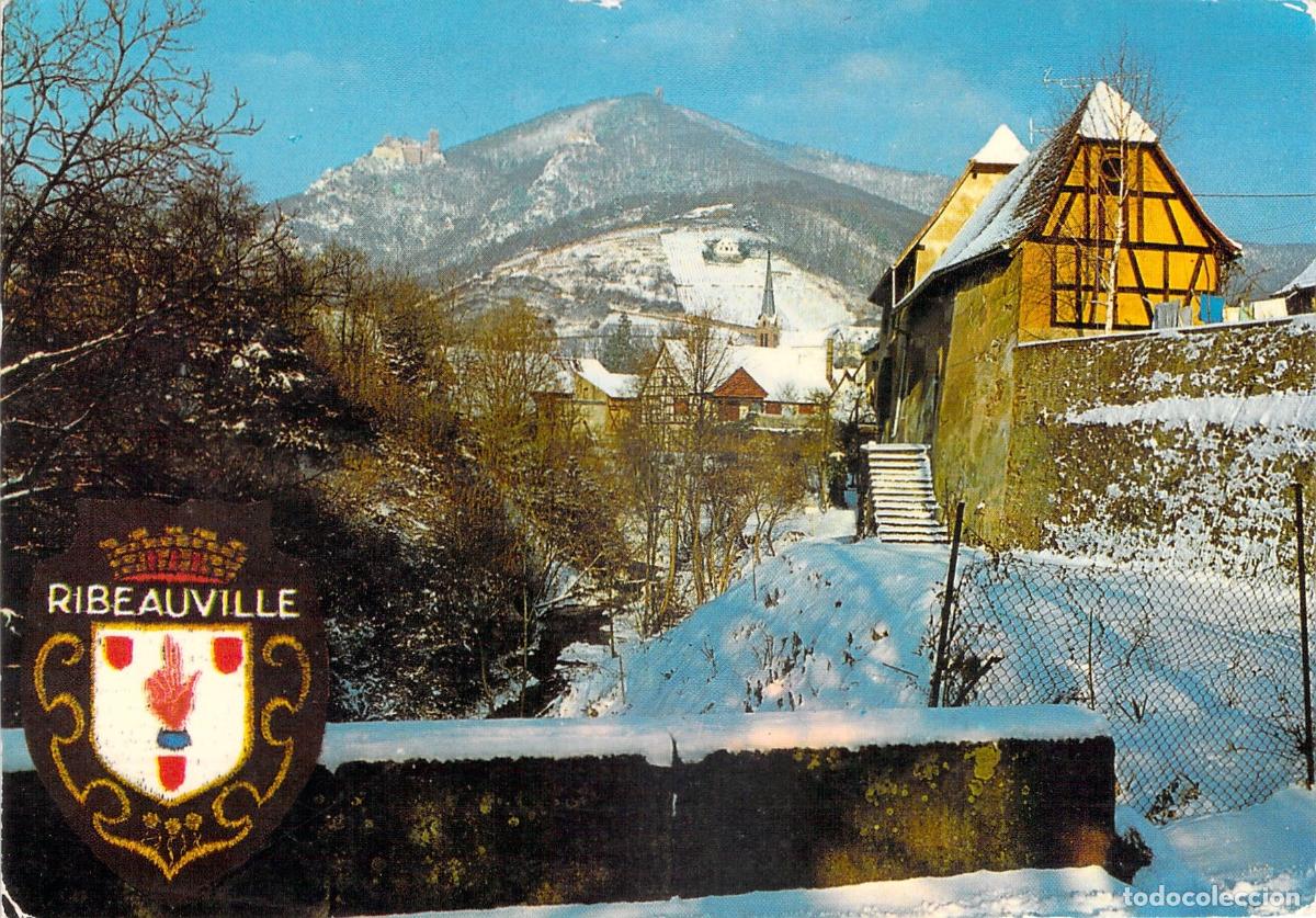Postais: Postal de Ribeauvill&eacute; en Invierno con Vista a los Castillos y Nieve