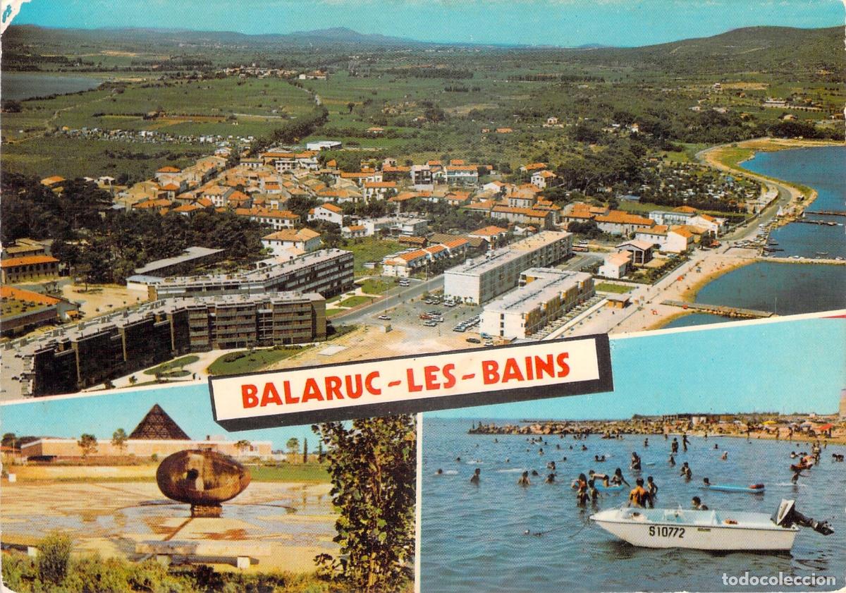 Postais: Postal de Balaruc-les-Bains, H&eacute;rault: Vista A&eacute;rea, Parque y Playa
