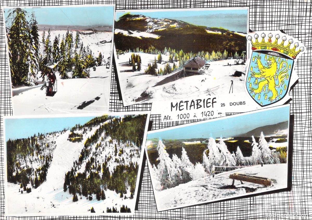 Postales: Postal de M&eacute;tabief Mont-d'Or Doubs Francia Estaci&oacute;n de Esqu&iacute;