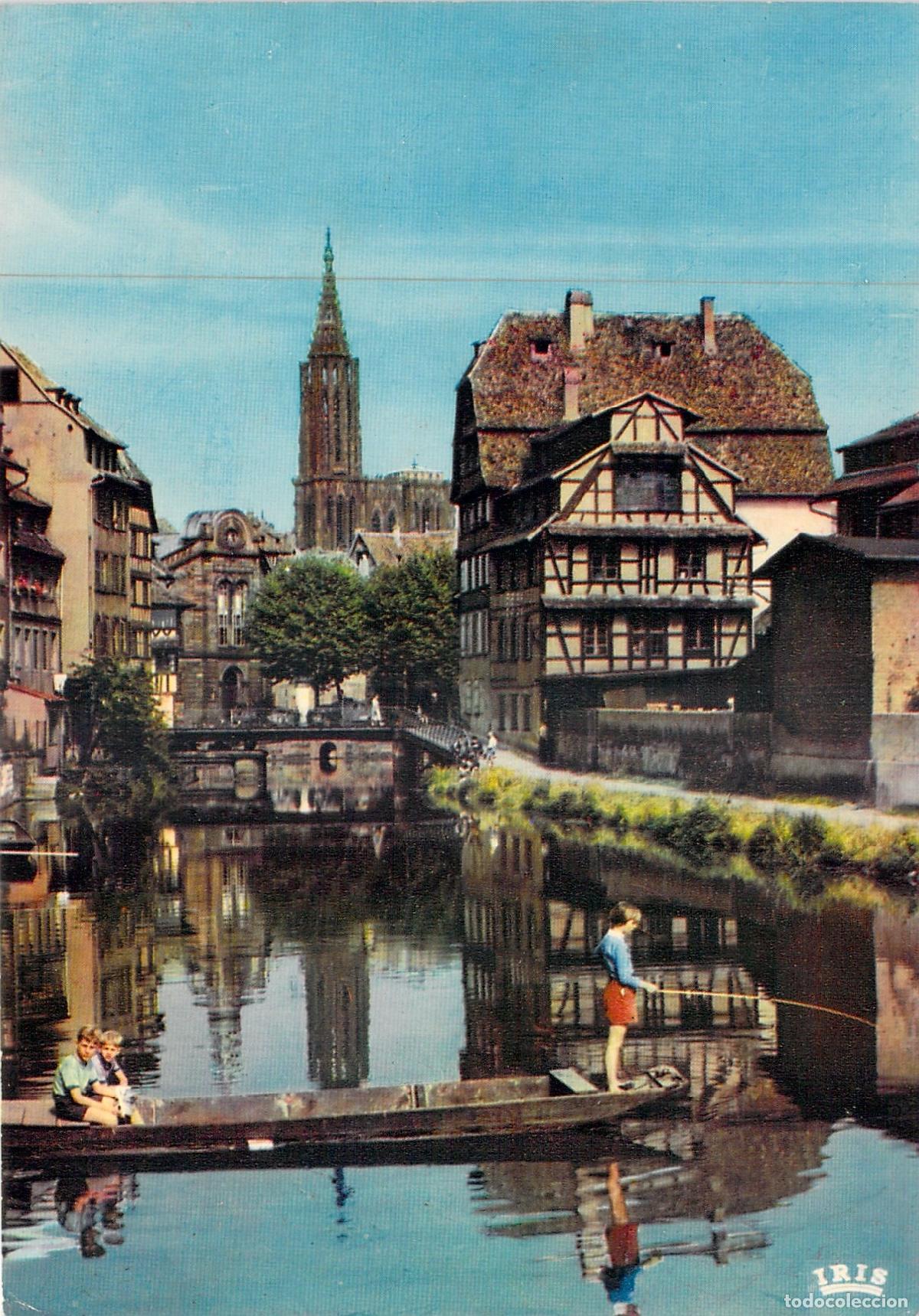 Postcards: Postal de Estrasburgo: La Petite-France y la Catedral sobre el r&iacute;o Ill