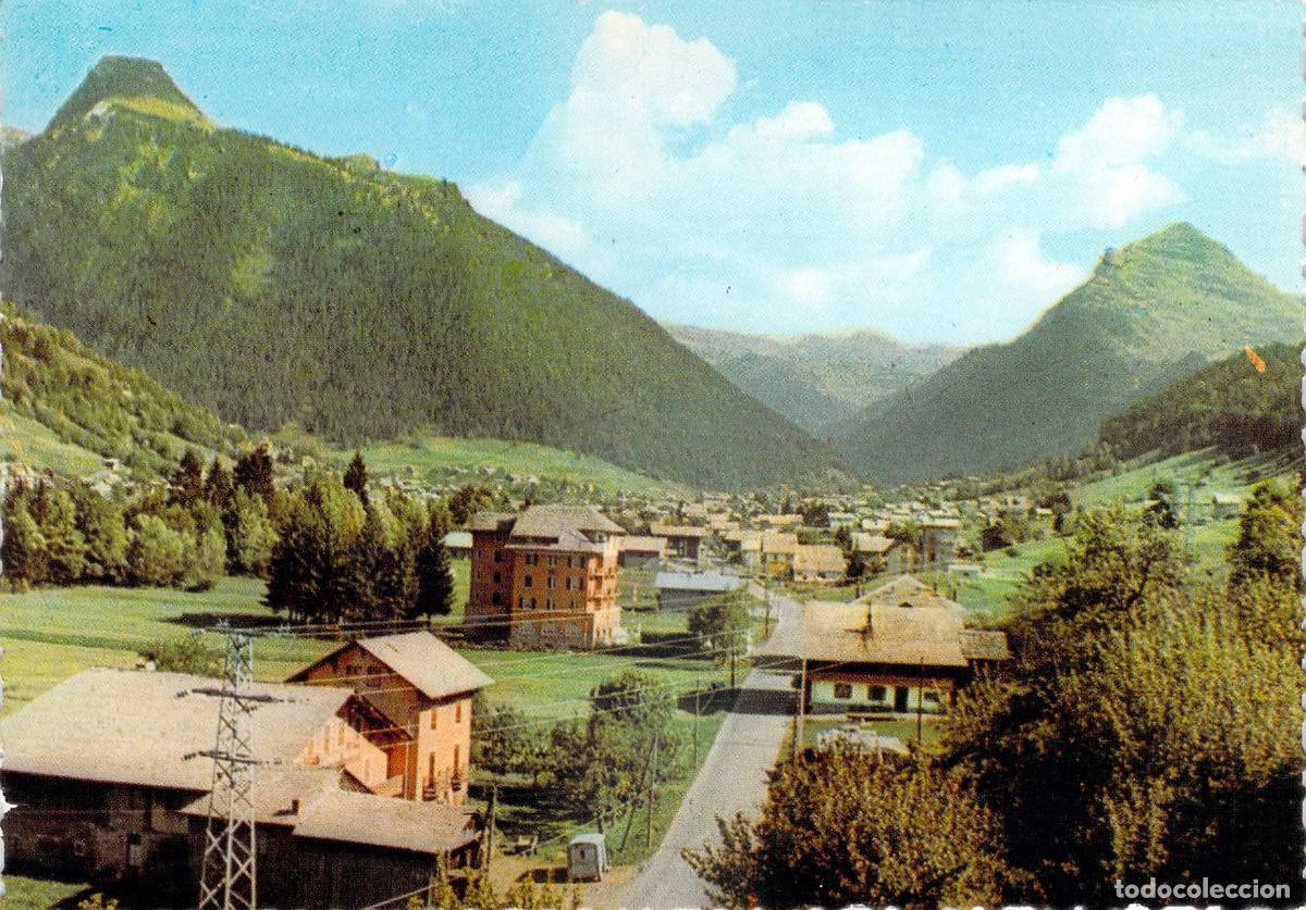 Postales: Postal de Morzine y Le Pied de la Plagne, Haute-Savoie