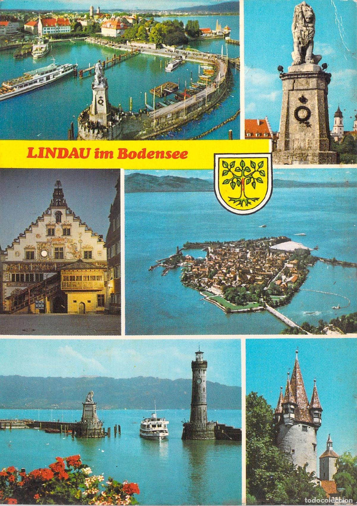 Postais: Postal de Lindau im Bodensee, Alemania - Vistas del Puerto e Isla