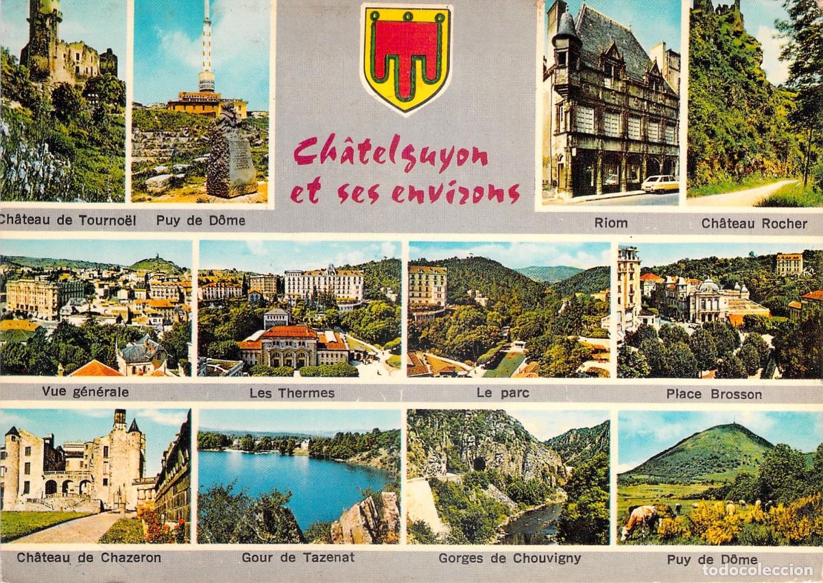 Cartoline: Postal Multivista de Ch&acirc;telguyon y Alrededores, Puy-de-D&ocirc;me, Francia