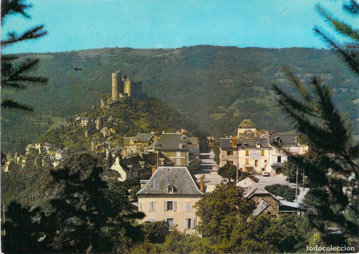 Cartoline: Postal de Najac Francia Vista General y Castillo del Siglo XIII