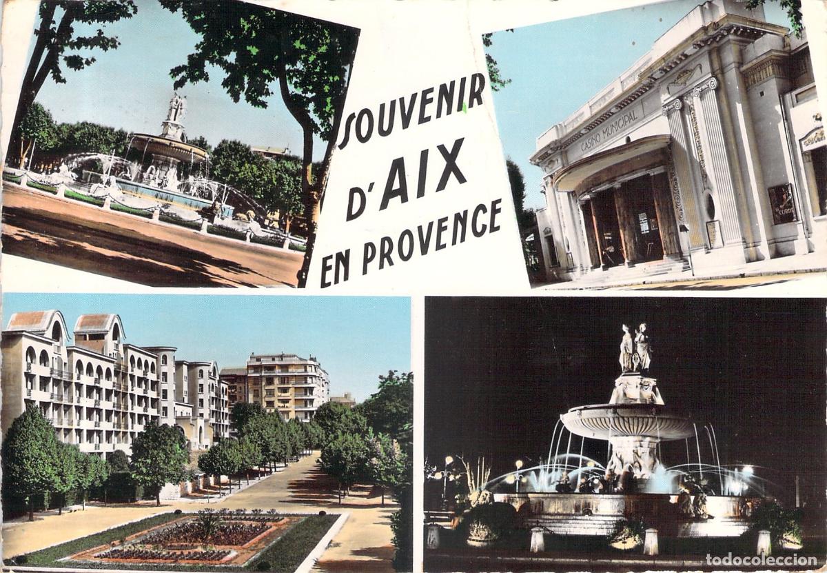 Cartoline: Postal Souvenir de Aix-en-Provence, Francia - Multivista y Casino