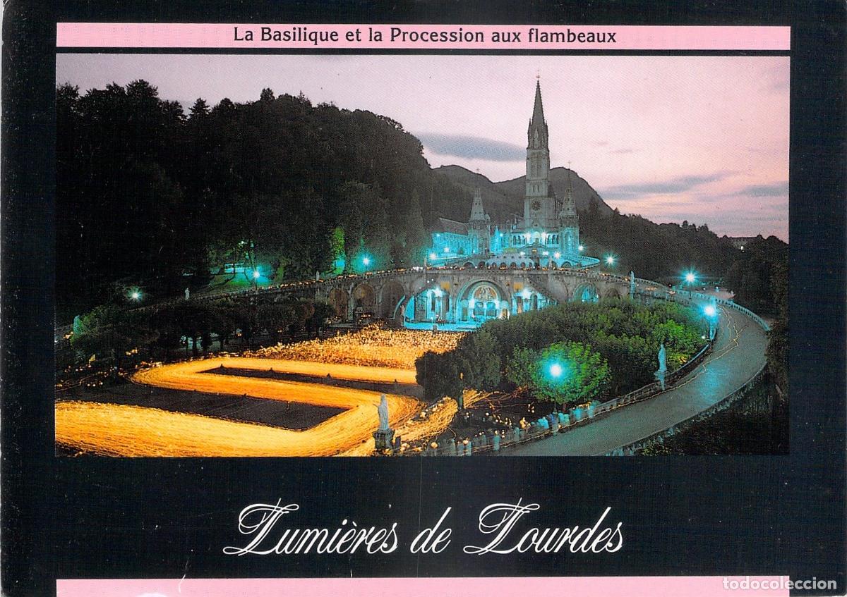 Postales: Postal de la Bas&iacute;lica de Lourdes y Procesi&oacute;n de las Antorchas
