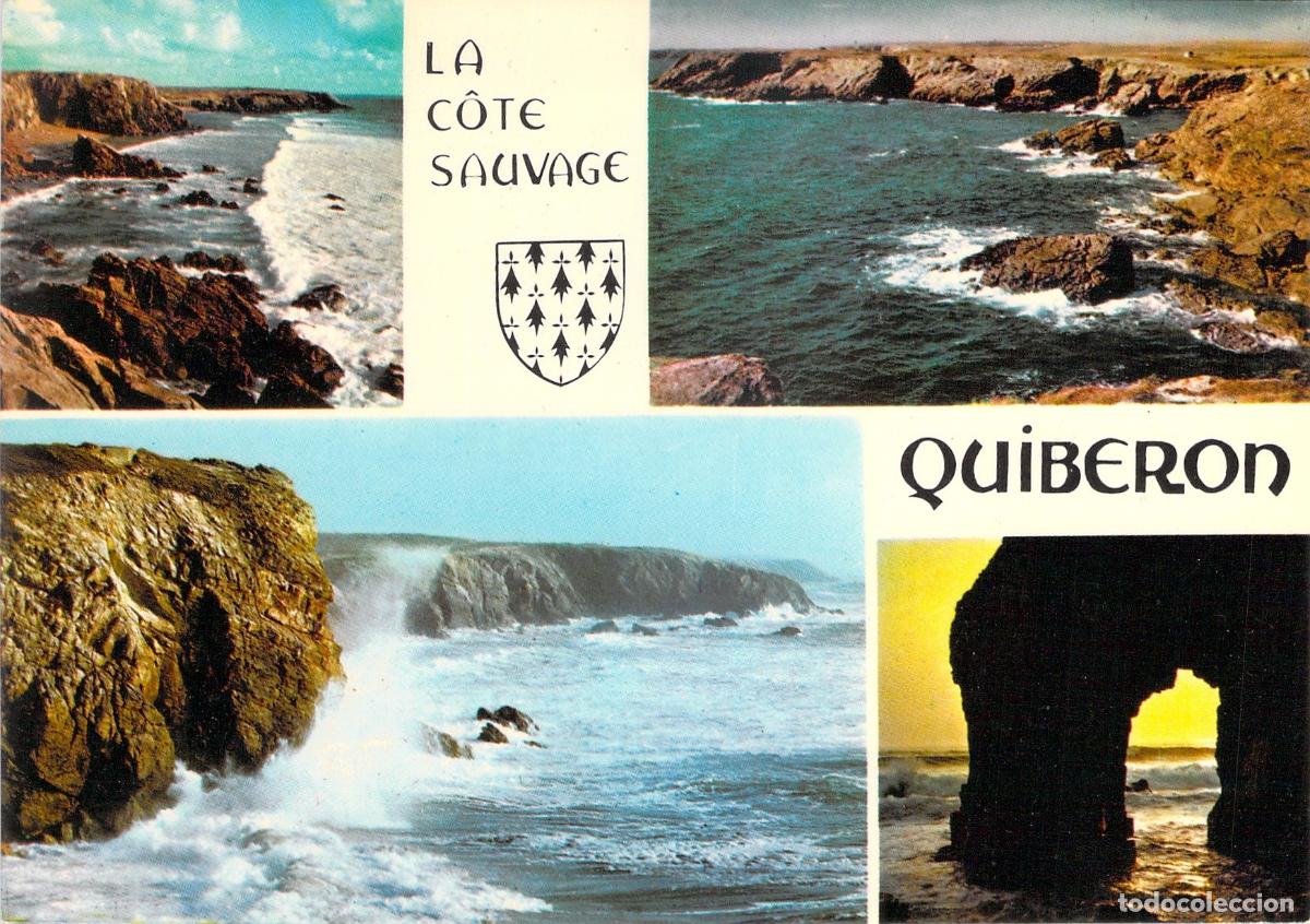 Postales: Postal de la Costa Salvaje, Quiberon, Breta&ntilde;a, Francia