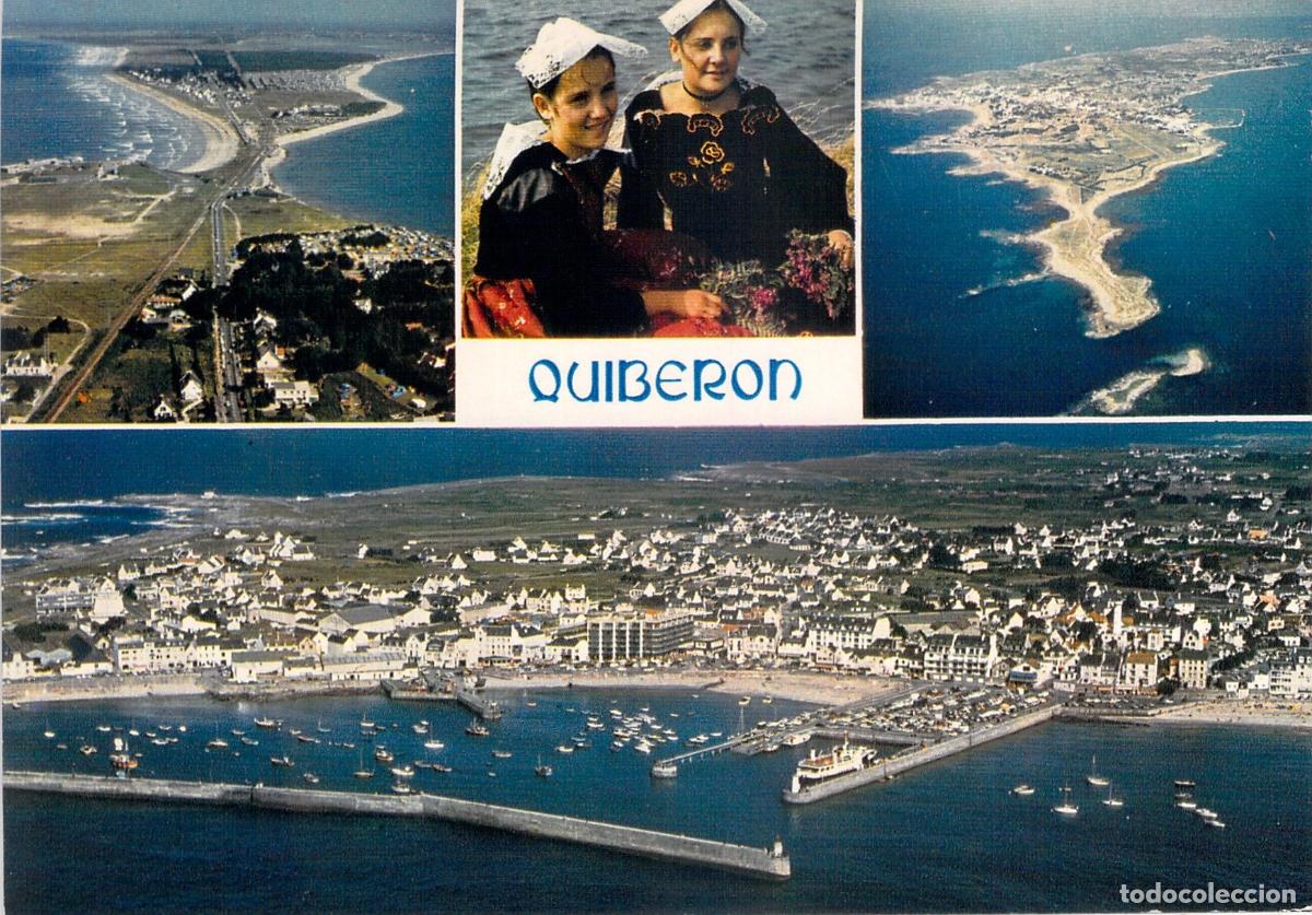 Postales: Postal de Quiberon, Vistas A&eacute;reas y Trajes de Breta&ntilde;a