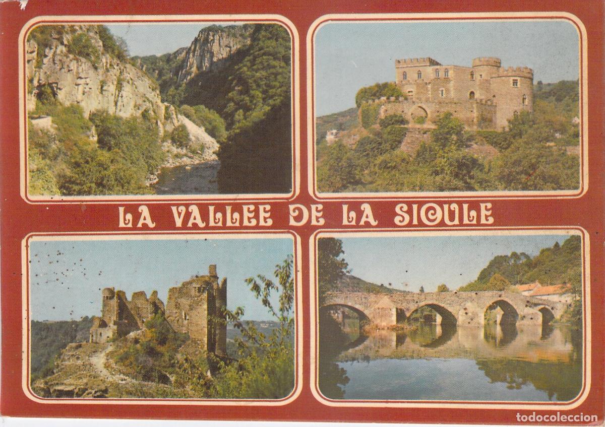 Postales: Postal La Vall&eacute;e de la Sioule Francia Castillo de Chouvigny y Pont de Menat