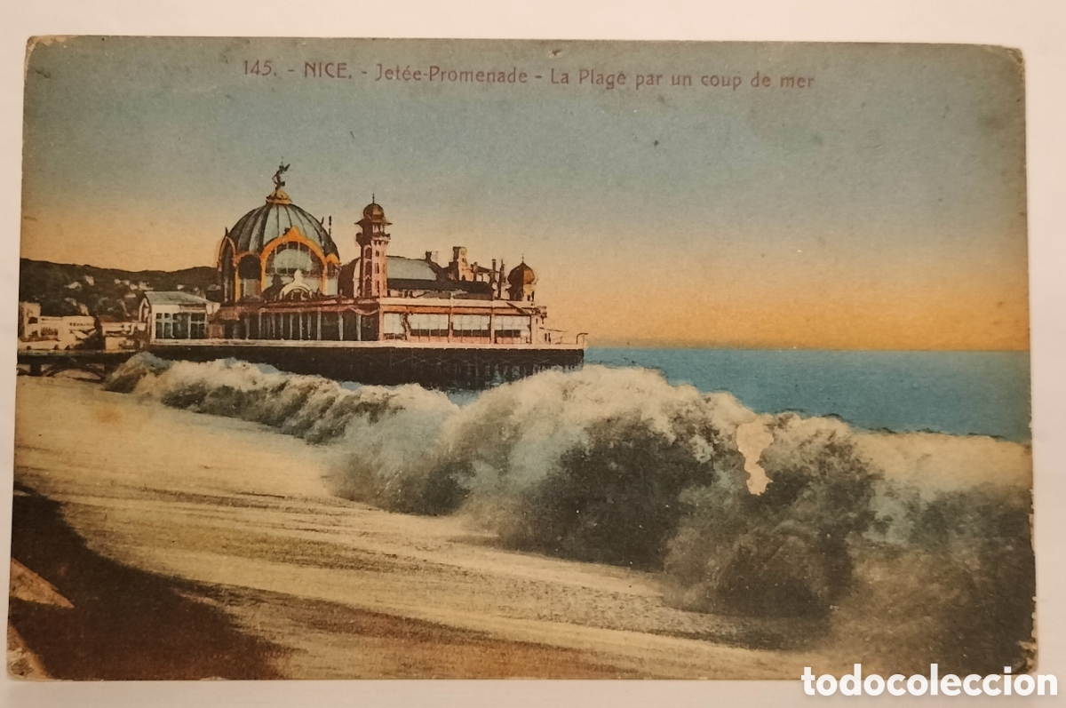 Postales: Nice-Niza-Jete&eacute;-promenade-la plage par un coup de mer