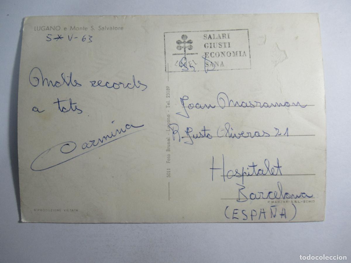Postales: Lugano e Monte S. Salvatore - Escrita - Foto 2