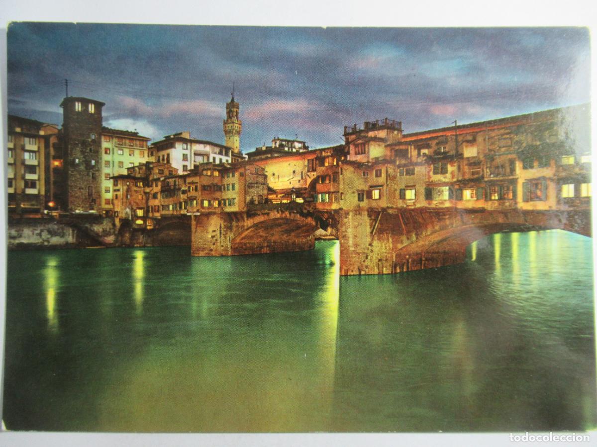 Postales: Firenze - Ponte Vecchio. Notturno - S/C