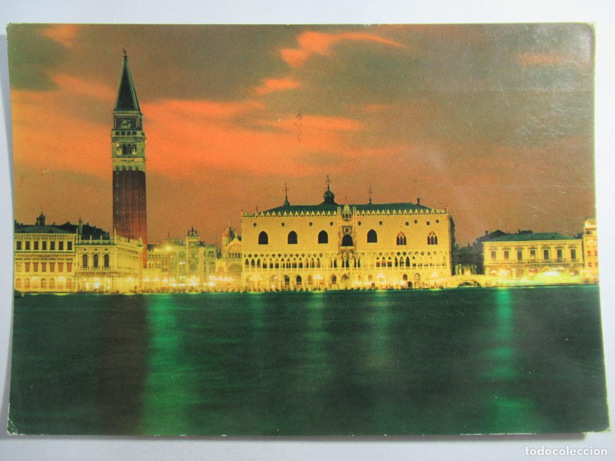 Postales: Venezia - Panorama notturno del Bacino - Circulada