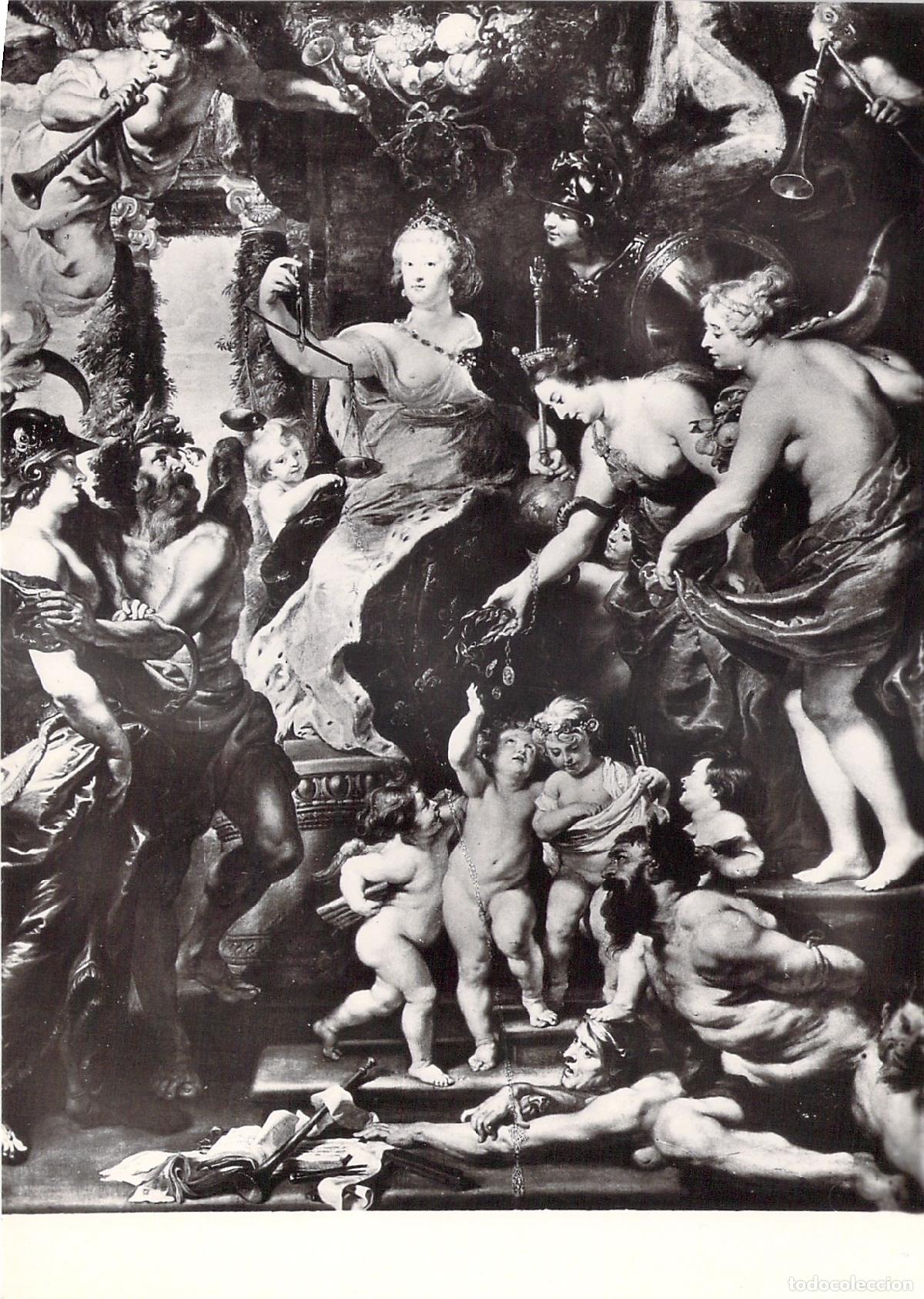 Postales: Postal Museo del Louvre - Rubens: La Felicidad de la Regencia