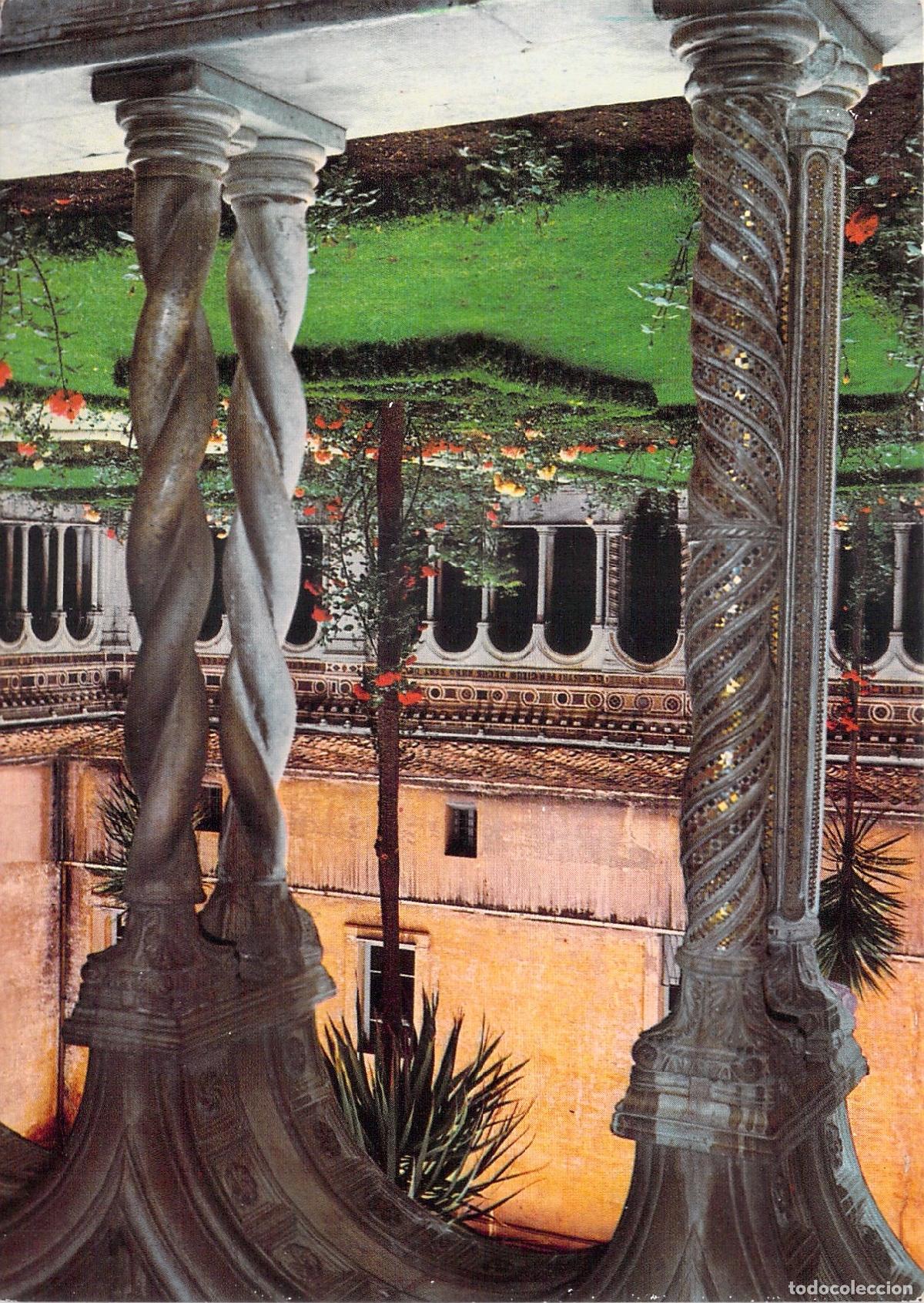 Postales: Postal del Claustro de la Bas&iacute;lica de San Pablo en Roma