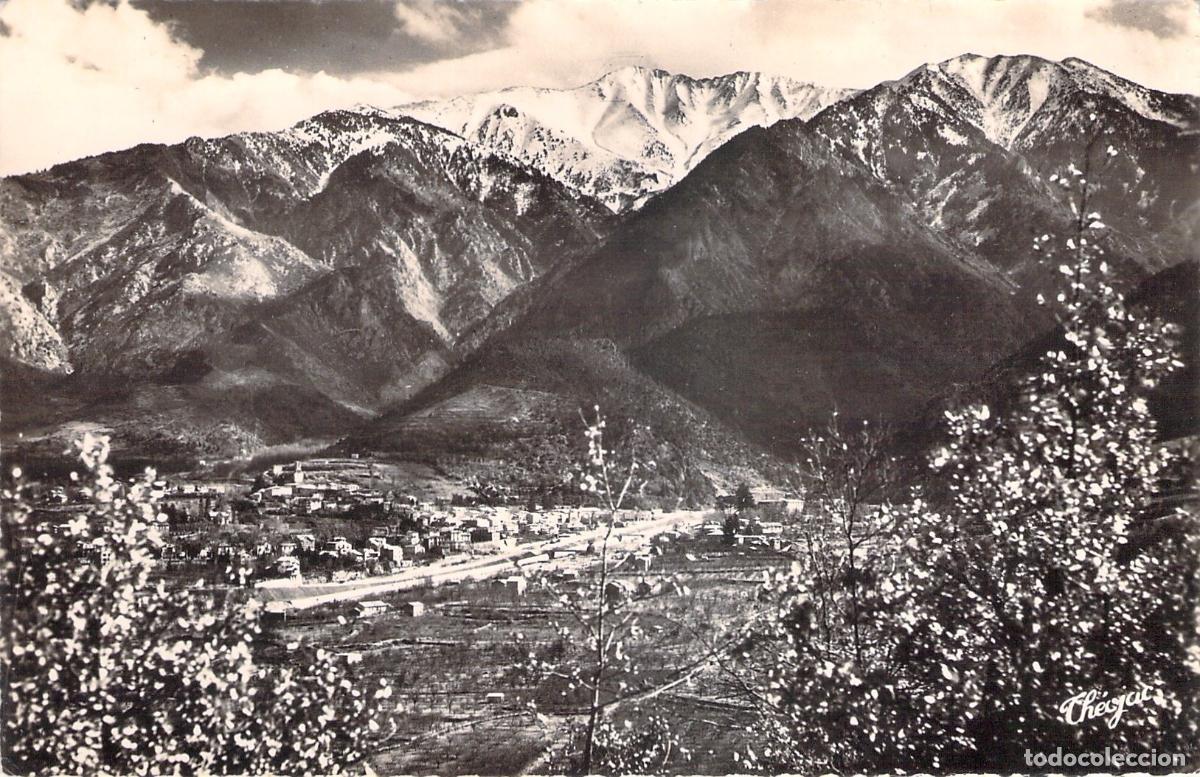 Postales: Postal de Vernet-les-Bains y el Monte Canigou en los Pirineos