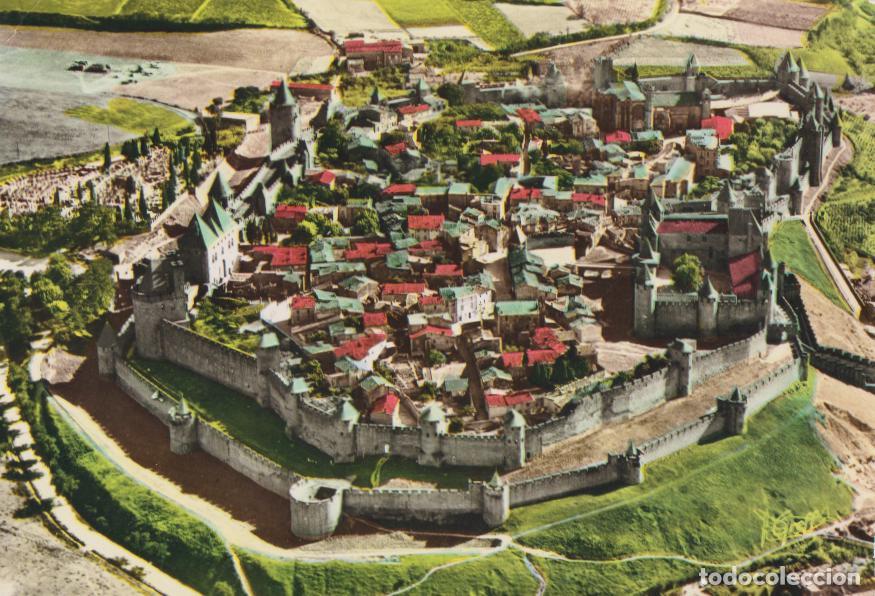 Postales: FRANCIA, CARCASSONNE, VISTA A&Eacute;REA &ndash; GREFF 111-201 &ndash; S/C