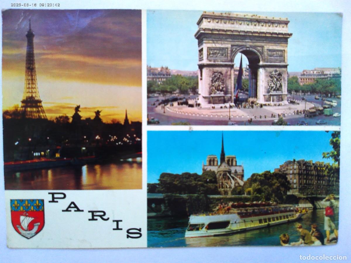 Postkarten: POSTAL DE PARIS ( FRANCIA ) : ARCO DEL TRIUNFO, TORRE EIFFEL , ETC
