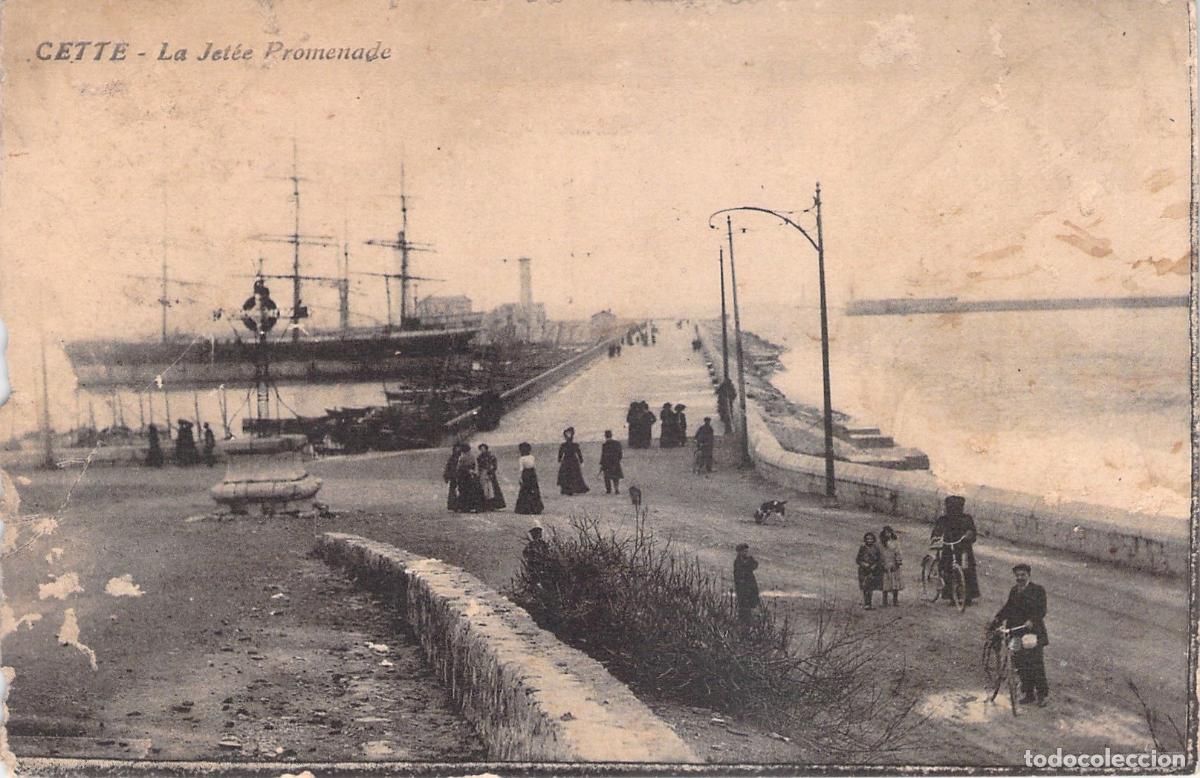 Postales: Postal Antigua de la Jet&eacute;e Promenade en Cette, S&egrave;te, Francia