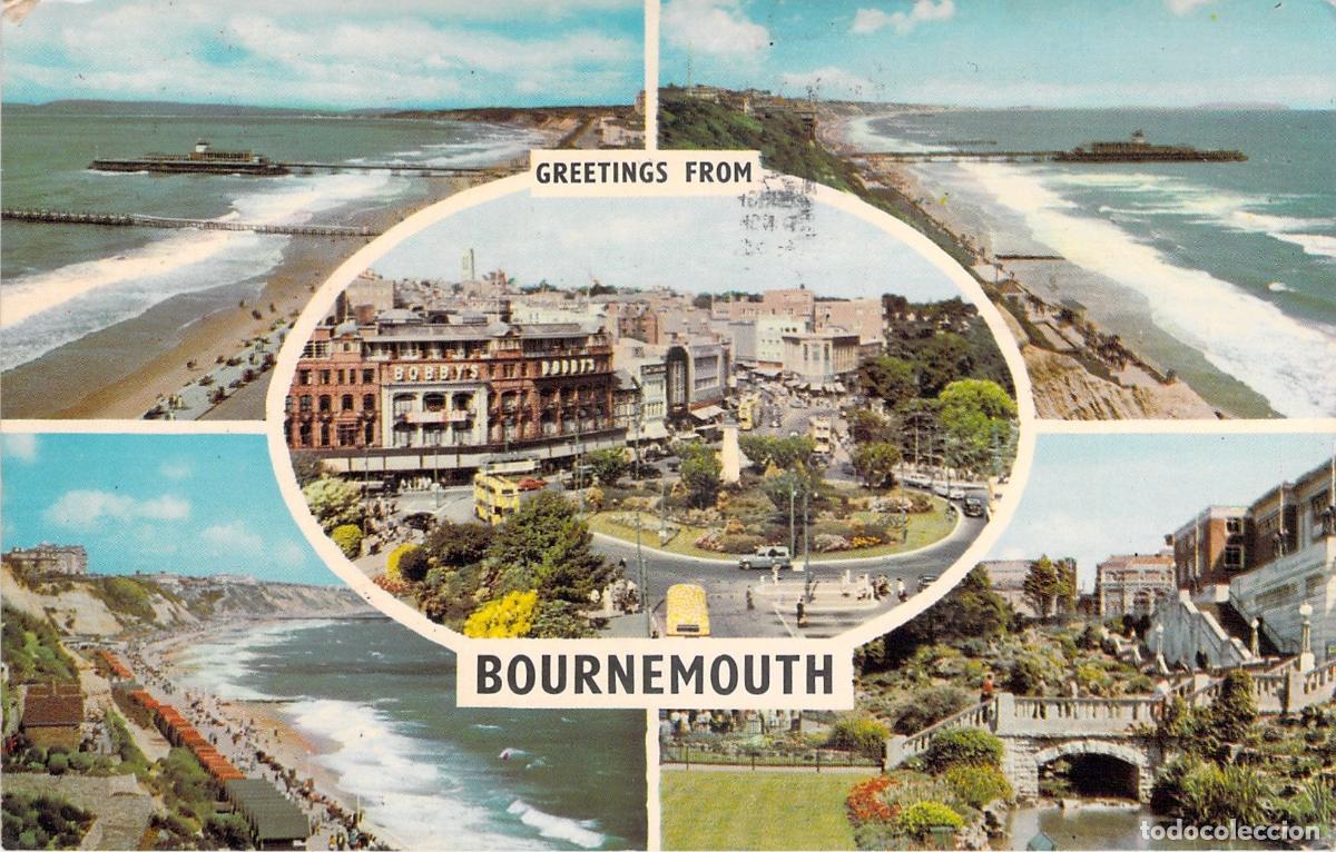 Postales: Postal de Bournemouth con Vistas del Muelle, la Plaza y Jardines