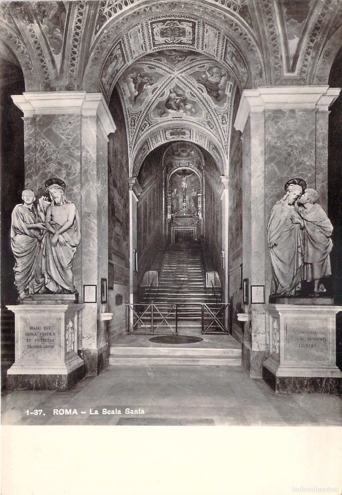 Postales: Postal de la Scala Santa en Roma, Italia