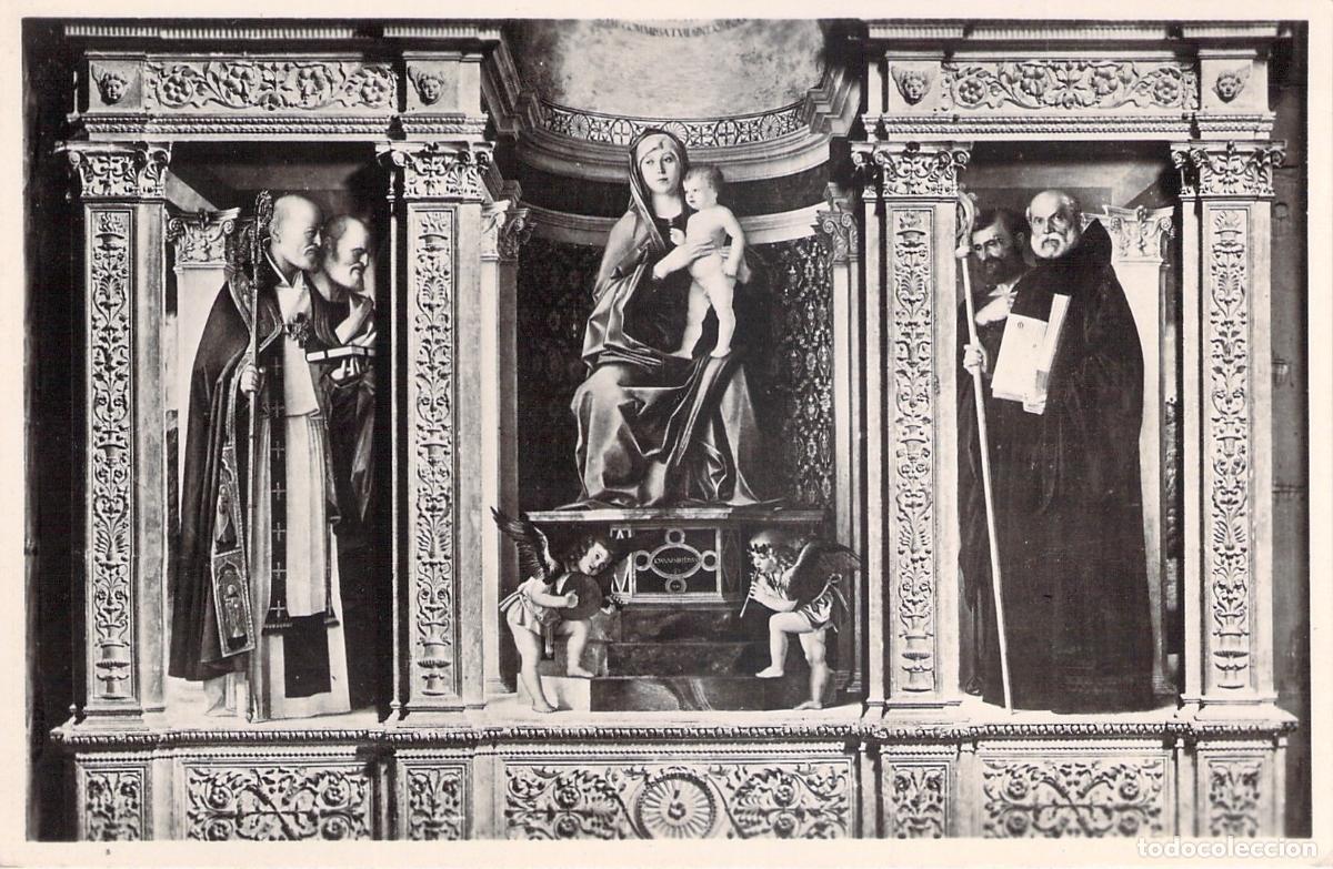 Postales: Postal Venecia Giovanni Bellini Bas&iacute;lica de Frari Virgen con Ni&ntilde;o