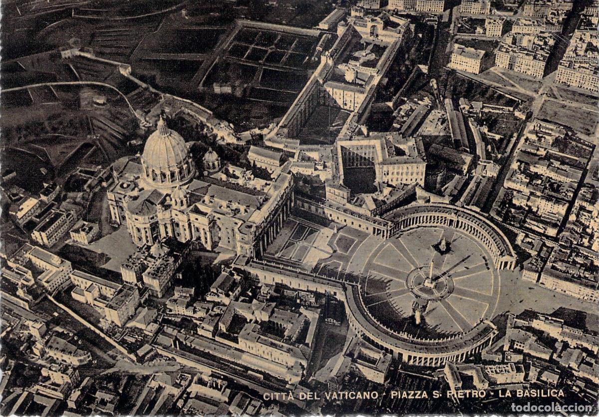 Postales: Postal de la Ciudad del Vaticano, Plaza y Bas&iacute;lica de San Pedro