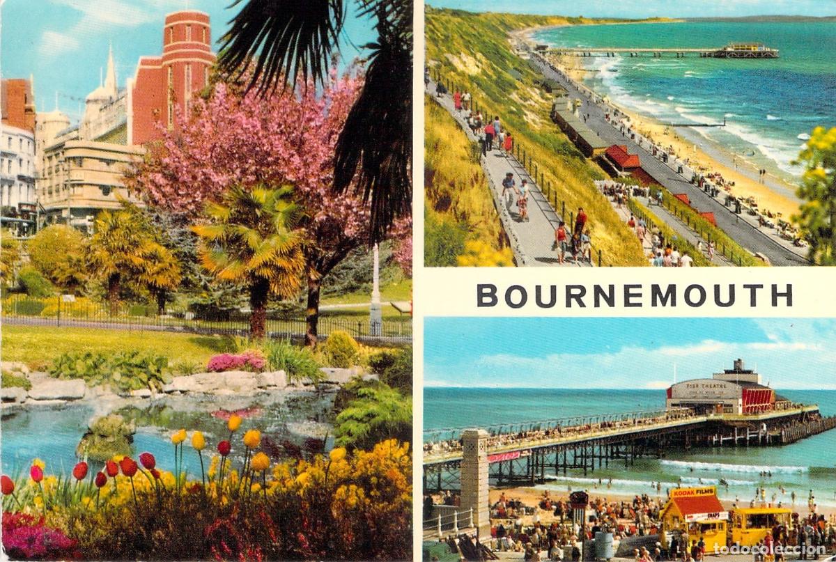 Postcards: Postal de Bournemouth: Muelle de Boscombe y Jardines, Reino Unido