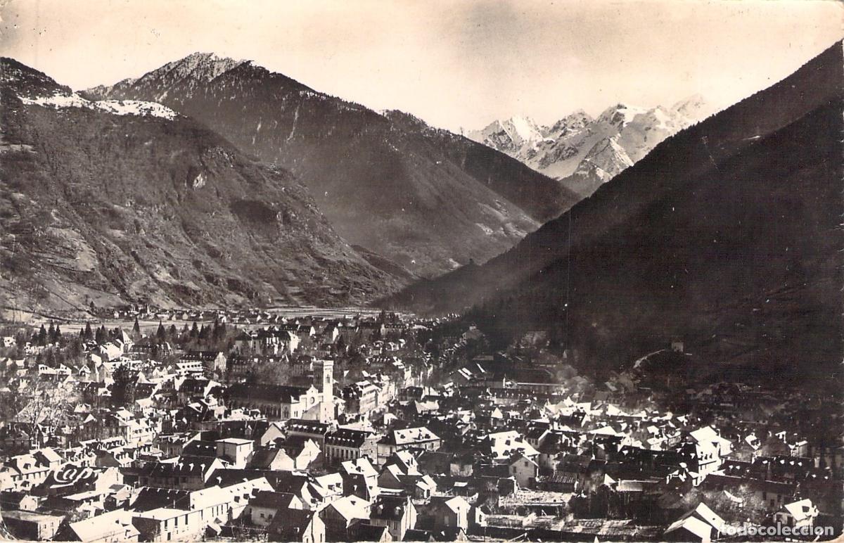 Postcards: Postal de la vista panor&aacute;mica de Luchon en los Pirineos