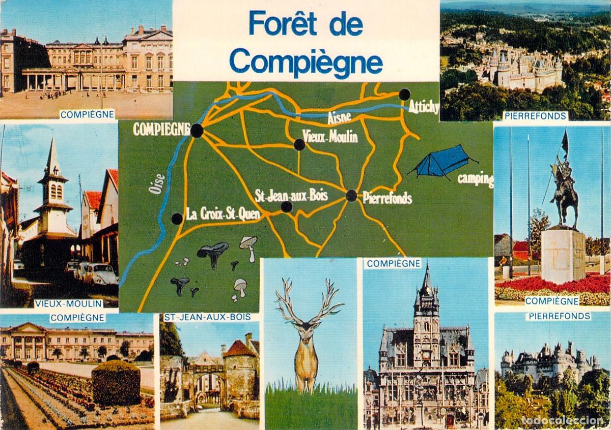 Postales: Postal de Vistas M&uacute;ltiples del Bosque de Compi&egrave;gne y Pierrefonds