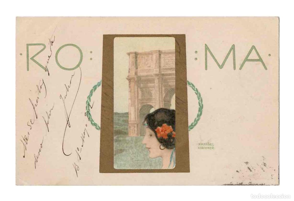 Postales: TARJETA POSTAL PUBLICITARIA ROMA ILUSTRADA POR RAPHAEL KIRCHNER. A&Ntilde;O 1902