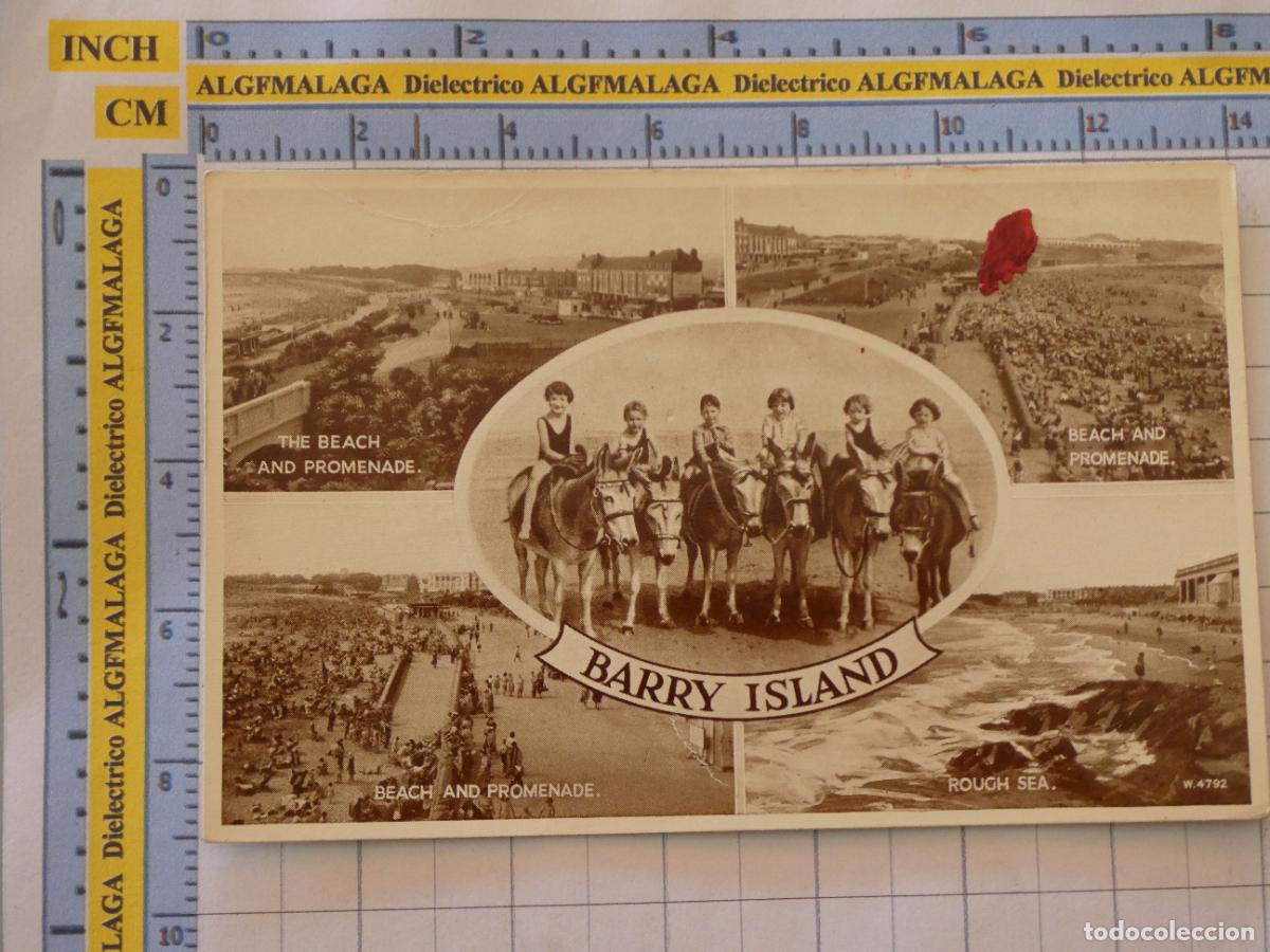 Postales: POSTAL DE REINO UNIDO GRAN BRETA&Ntilde;A. GALES. BARRY ISLAND. NI&Ntilde;AS EN BURRO. 862