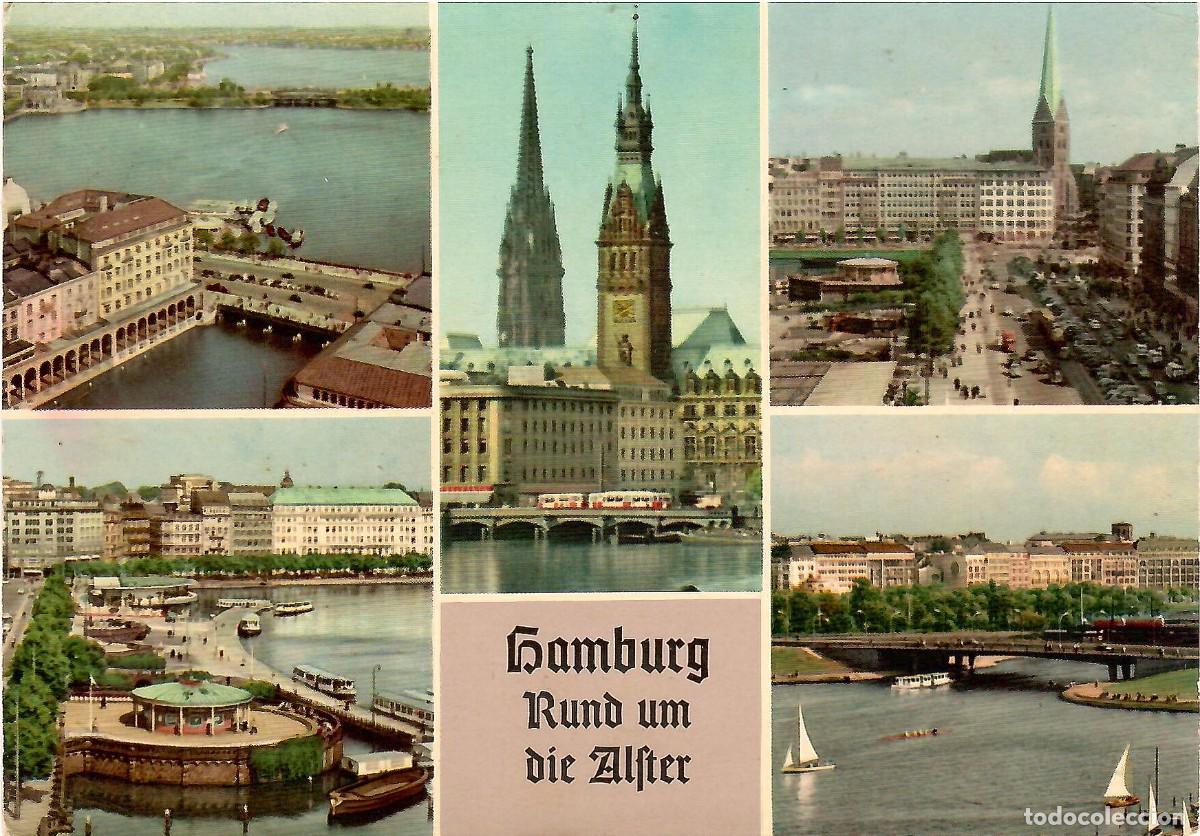 Postales: HAMBURGO alrededor del Alster. Alemania. Sin circular. ED. ANCO