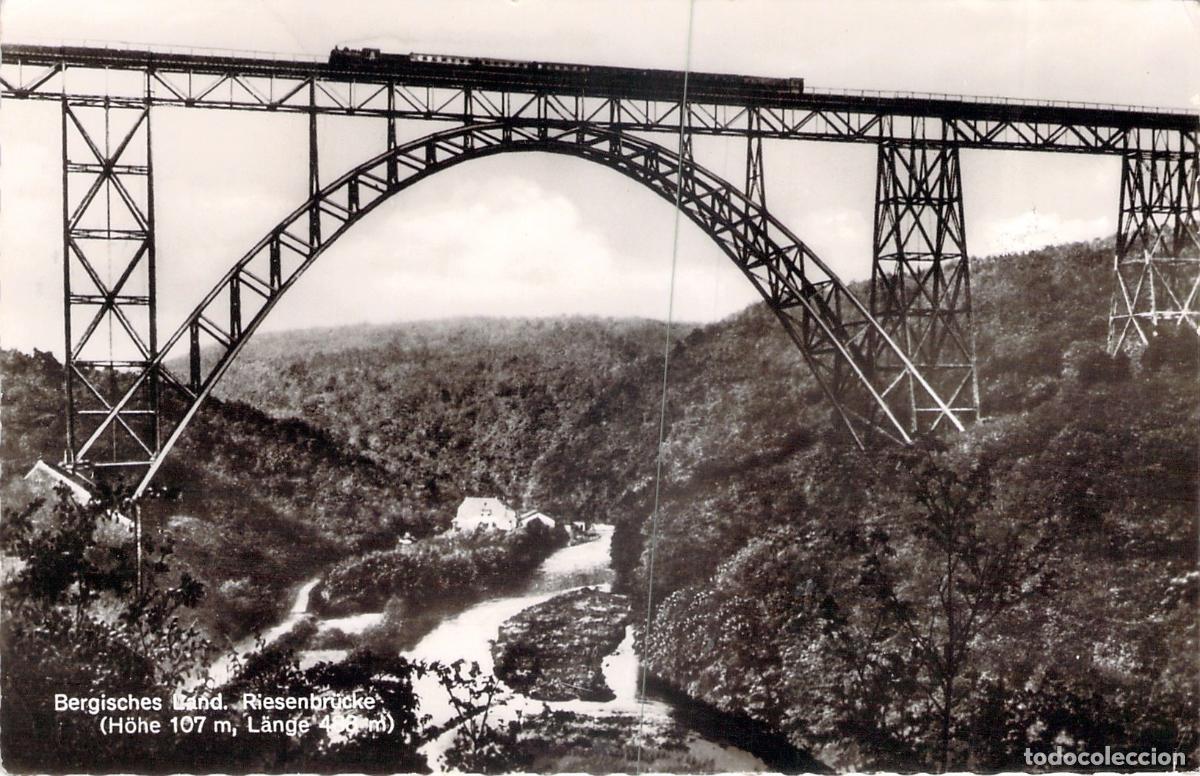 Postales: Postal del Puente M&uuml;ngsten en Bergisches Land, Alemania Tren