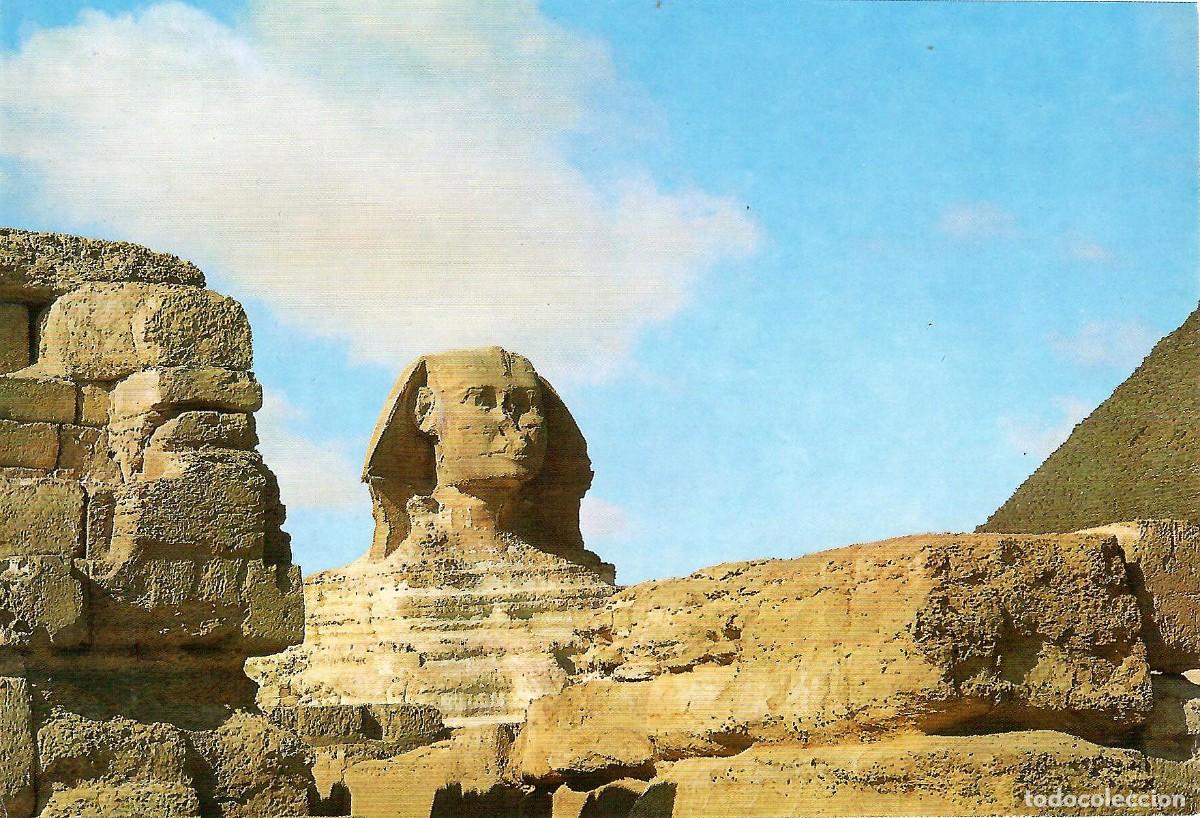 Postales: N&ordm; P-214. La Gran esfinge de Giz&eacute;. IV Dinast&iacute;a. EGIPTO. Sin circular. ED. SILEX