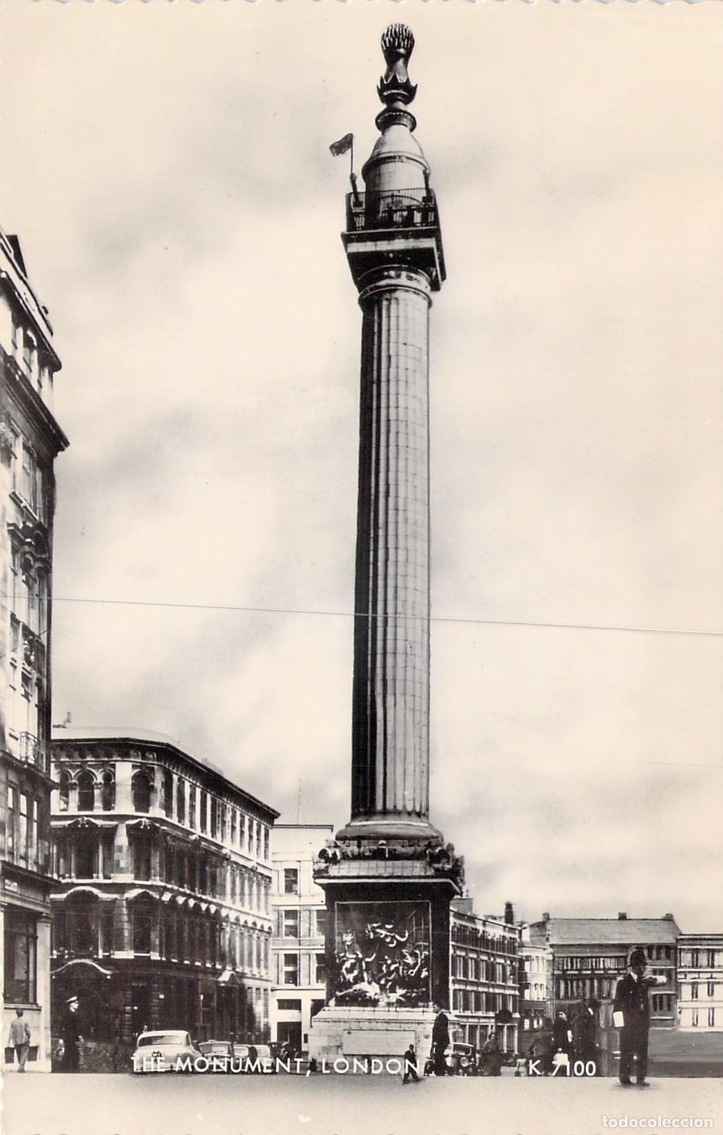 Postales: Postal de The Monument en Londres, Columna D&oacute;rica de Sir Christopher Wren