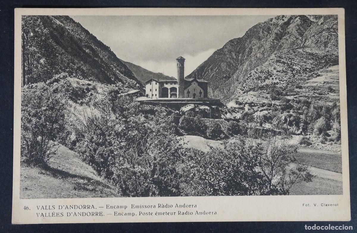 Postales: ANTIGUA POSTAL CPSM, ANDORRA ENCAMP, EMISORA DE R&Aacute;DIO, V. CLAVEROL, VER FOTOS